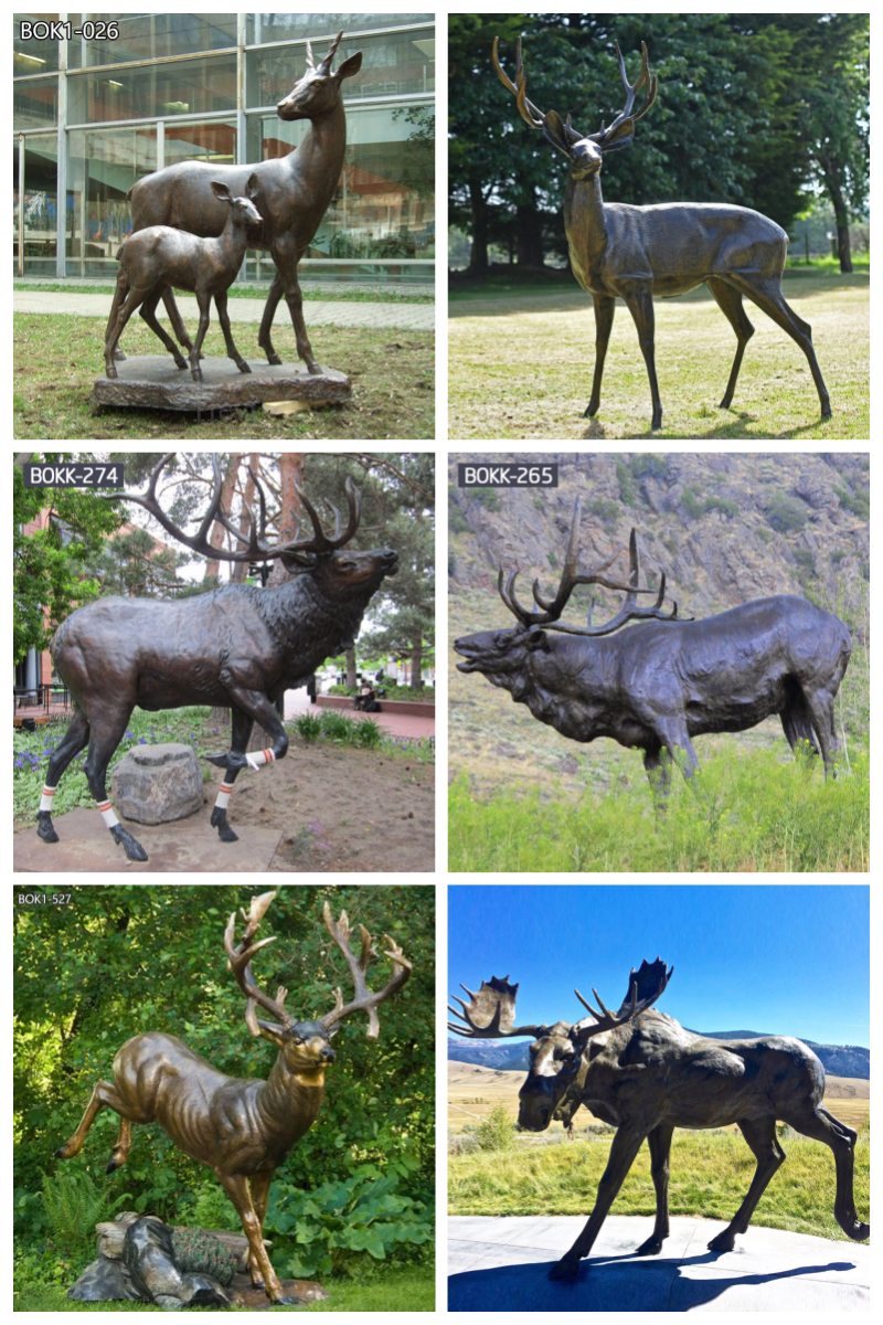 bronze deer statue