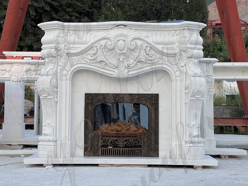 hand carved marble fireplace (2)