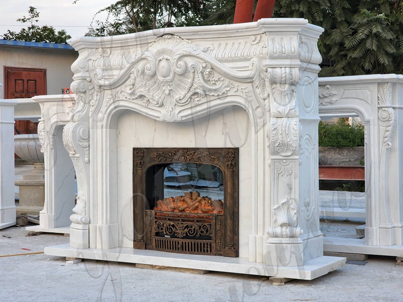 hand carved marble fireplace (3)