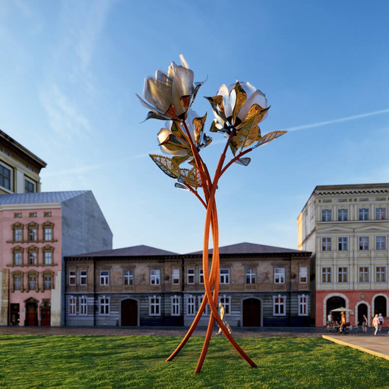 stainless steel flower sculpture (1)