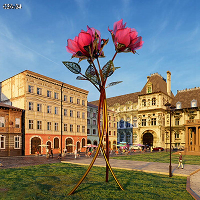 stainless steel flower sculpture (2)