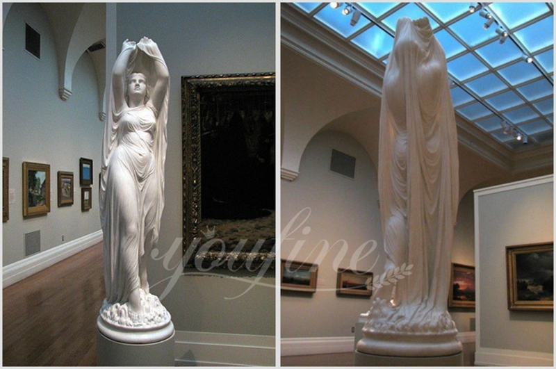 Famous Natural Female Veiled Marble Sculpture