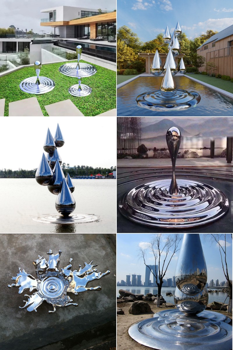 stainless steel drop sculpture (2)