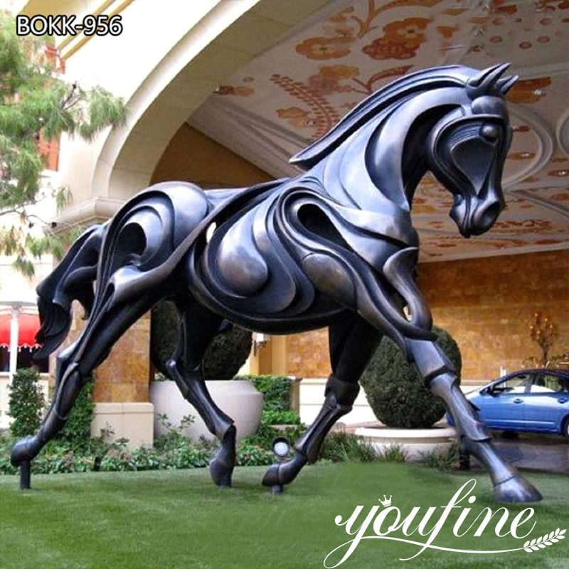 abstract bronze horse statue