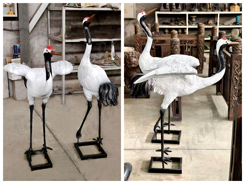 bronze-crane-sculptures