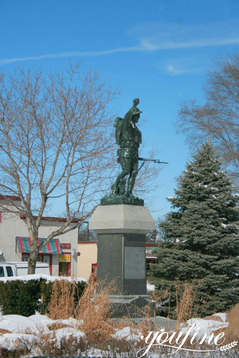 bronze military soldier statue