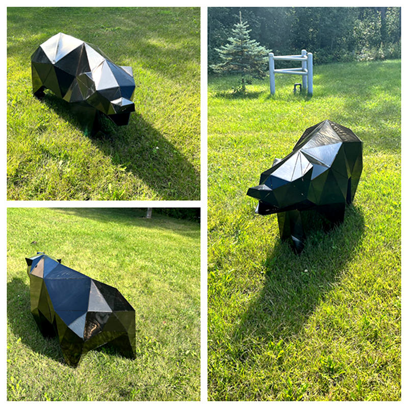 geometric bear sculpture..