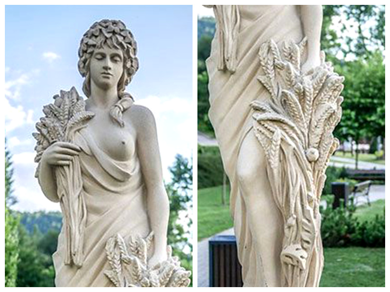 bronze demeter greek goddess statue details