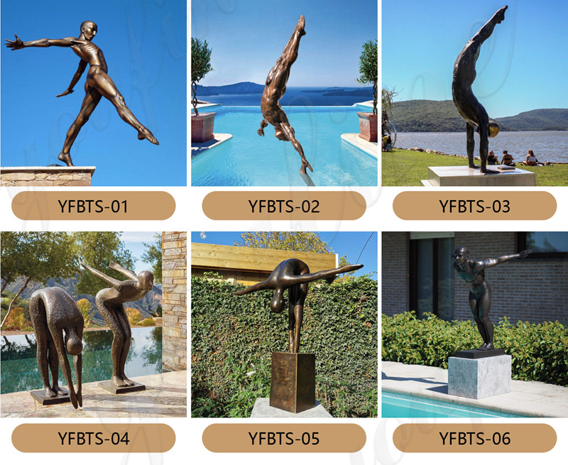 bronze diving sculptures