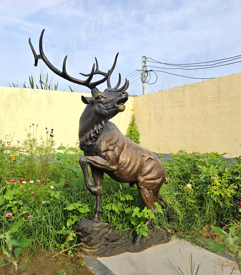 bronze elk statue-