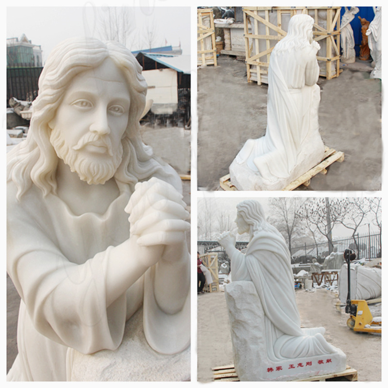 kneeling Jesus statue