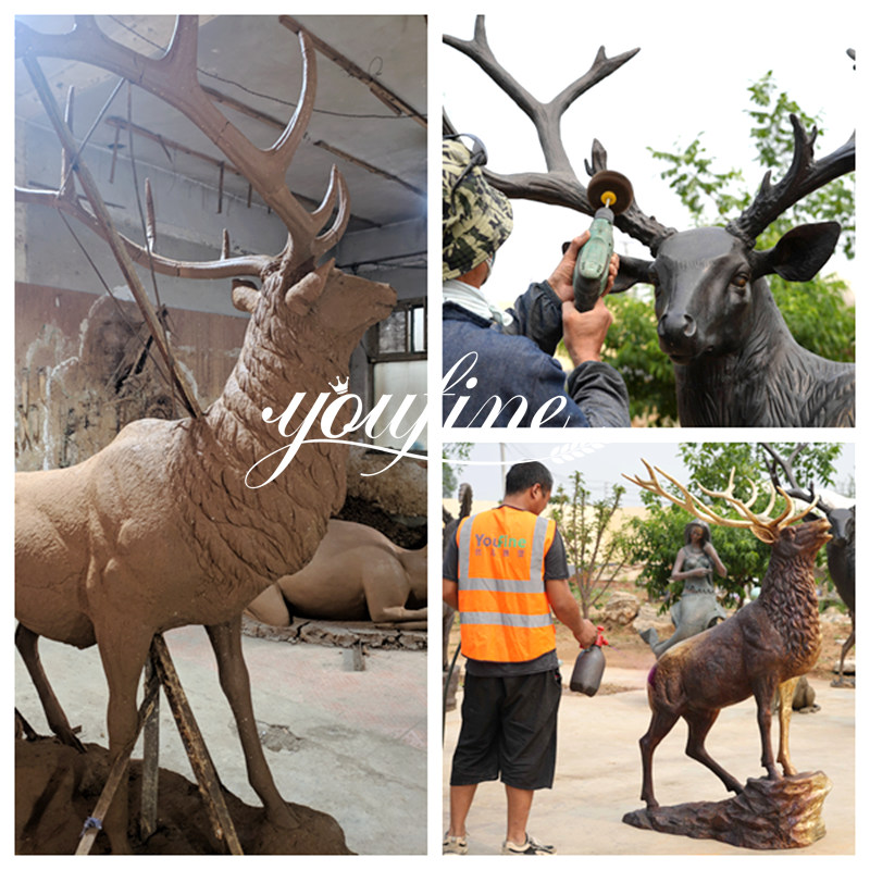 life size bronze elk statue processing