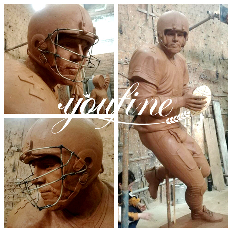 quarterback statue clay model