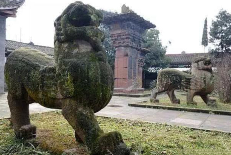 Chinese tomb stone guardian beasts in Ancient