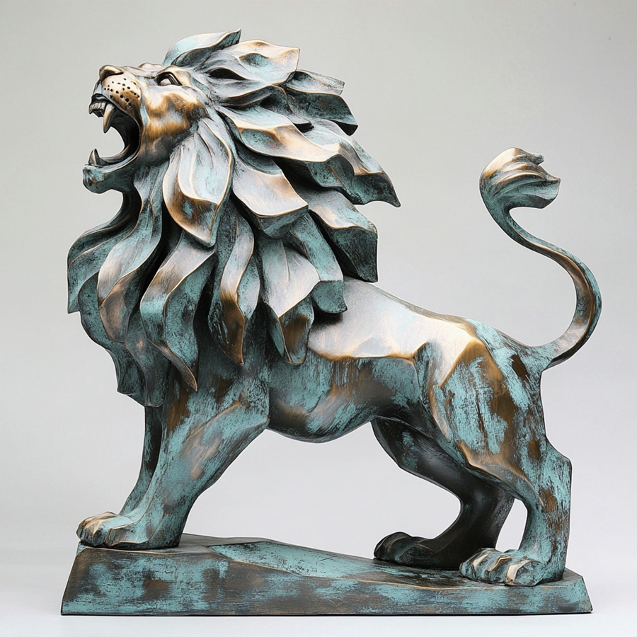 high quality patina bronze lion statue