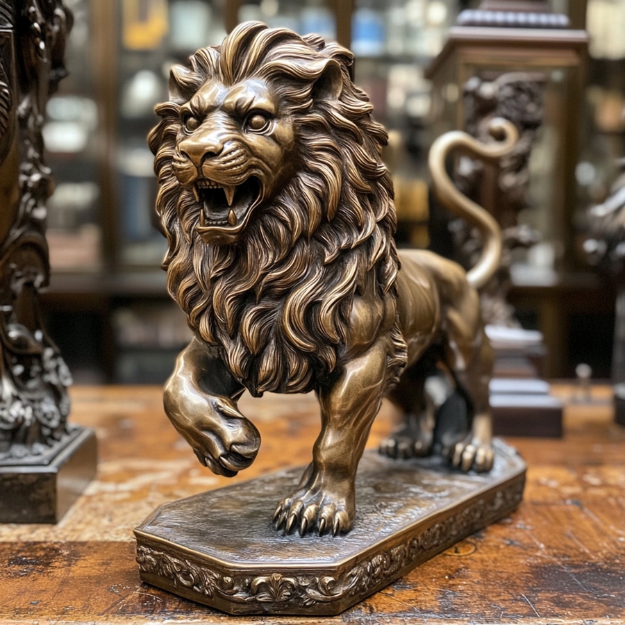 indoor small size bronze lion statue