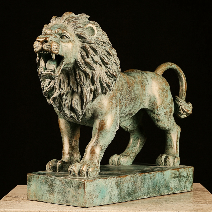 high quality patina bronze lion statue