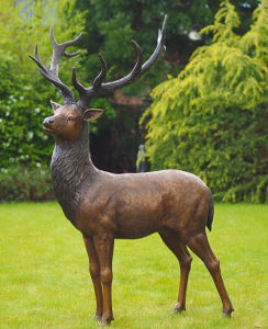 bronze deer statue in farm