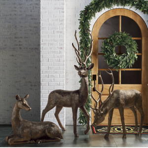 bronze deer statue in home