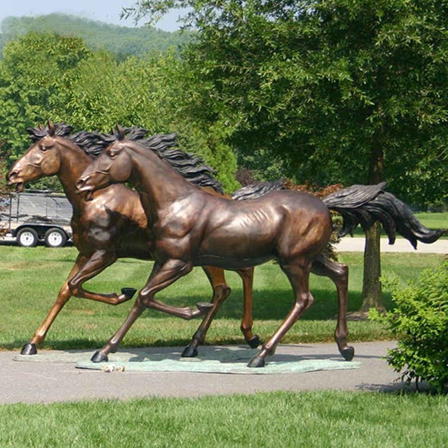 bronze running horse