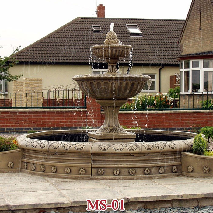 2 Tier Large Borderstone Circular Fountain Water Feature for Sale