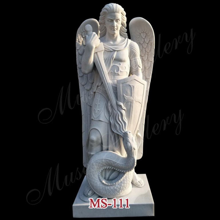 Famous Catholic Statue Marble Archangel Michael Statue for Sale MS-111