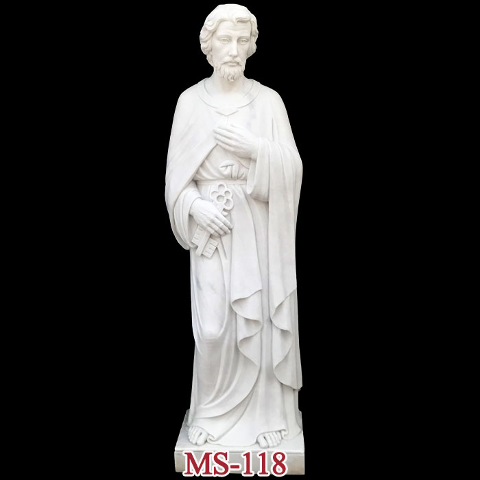 Life Size Famous Pope Saint Peter Statue Marble Catholic Religious Statue for Sale MS-118