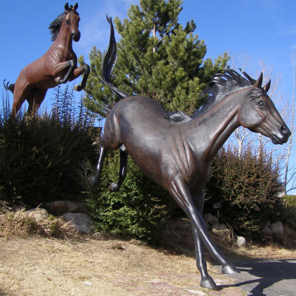 Galloping Cast Bronze Garden Horse Statue for Sale--M-104