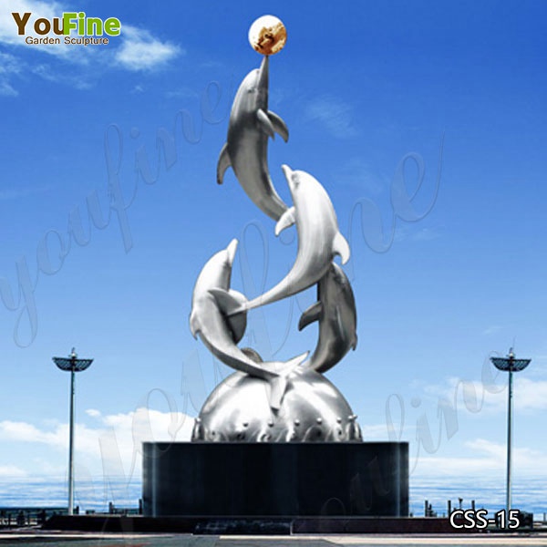 Modern Large Outdoor Stainless Steel Dolphin Sculpture Suppliers