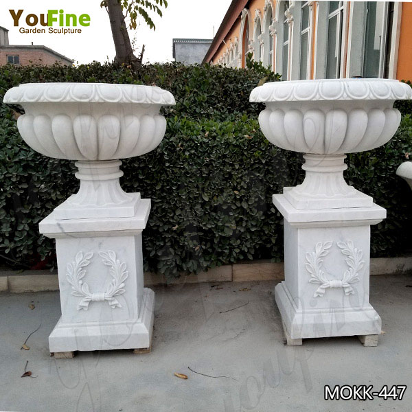 Large Garden White Marble Flower Planters for Sale