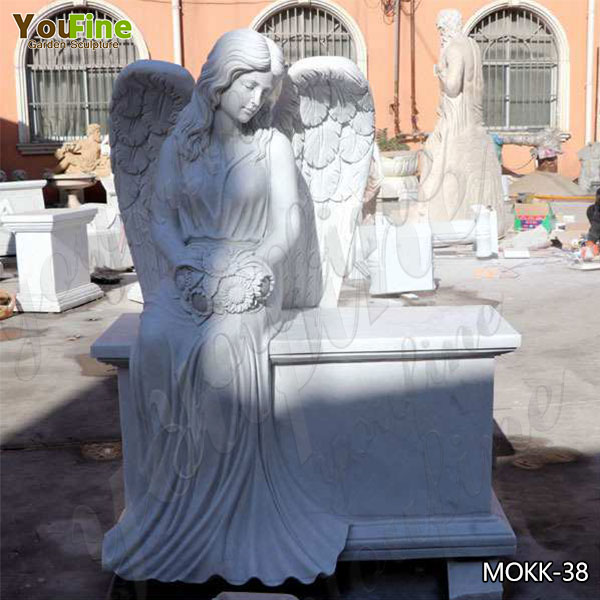 High Quality White Marble Angel Monument Headstone from You Fine Factory