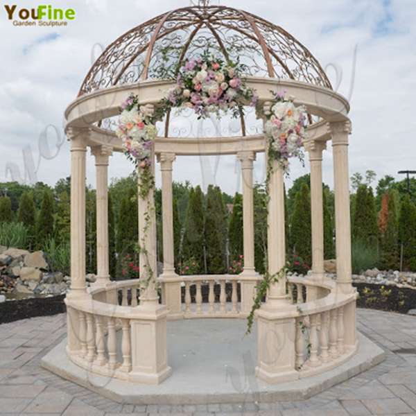 Customized White Marble Gazebo for Wedding MOKK-618