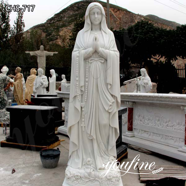 Hot Selling Catholic Life Size White Marble Lourdes Statue for Sale