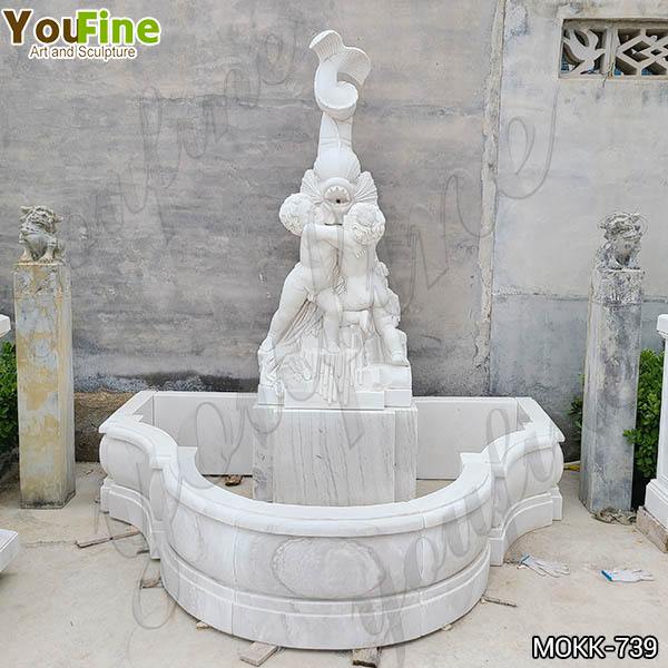 Pure White Marble Water Angel Fish Wall Fountain