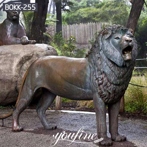 Life Size Vintage Bronze Lion Statue Animals Park Decoration for Sale Advanced Castings