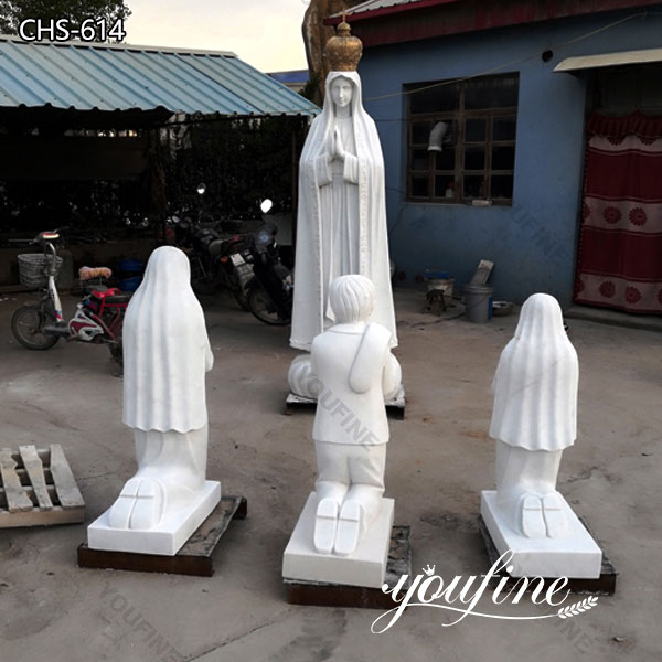 Marble Our Lady of Fatima Statue for Sale and Three Children