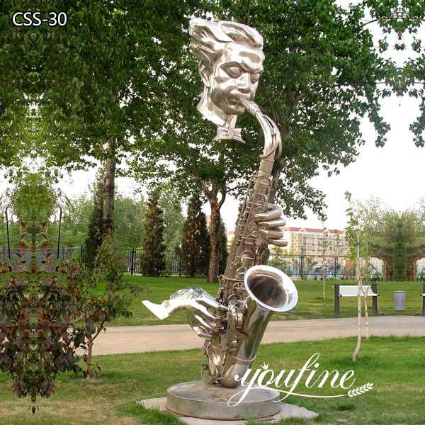 Abstract Modern Metal Saxophone Musician Sculptures for Sale