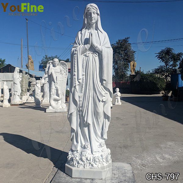 White Marble Our Lady of Lourdes Statue for Sale for Church