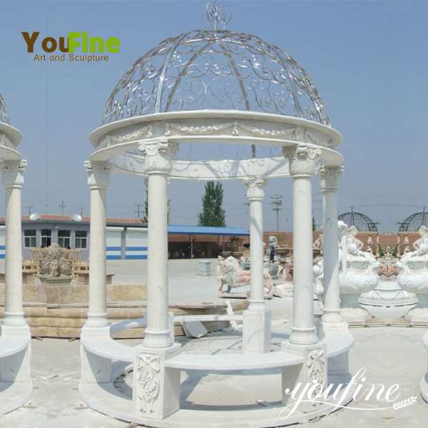 Garden White Marble Stone Gazebo for sale