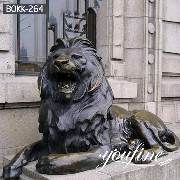 life-size Bronze lion statue