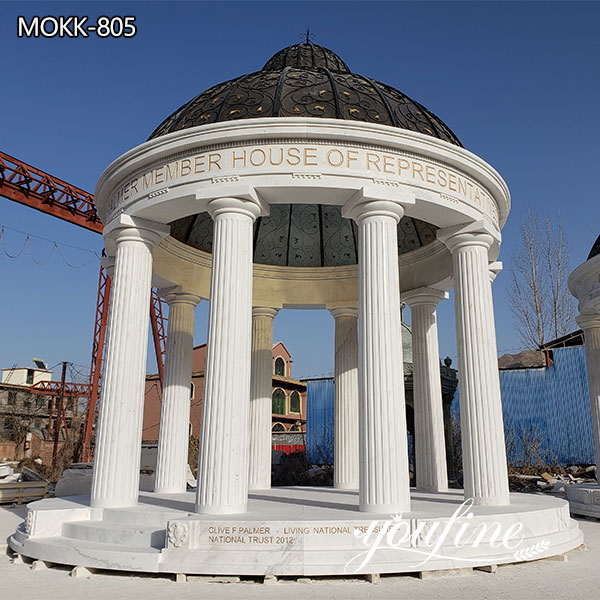 Customized Outdoor White Marble Gazebo for Wedding Decor for Sale MOKK-805