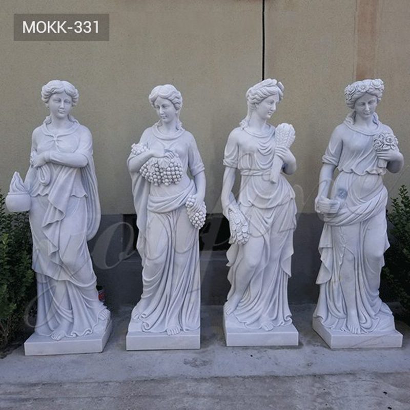 Outdoor marble four seasons statues