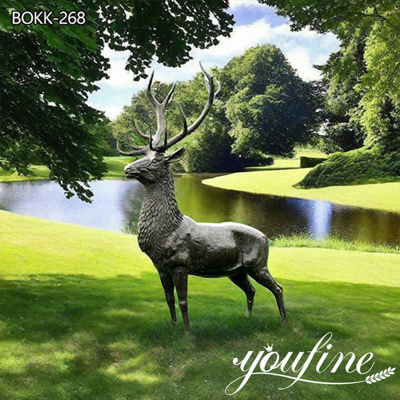 bronze stag statue