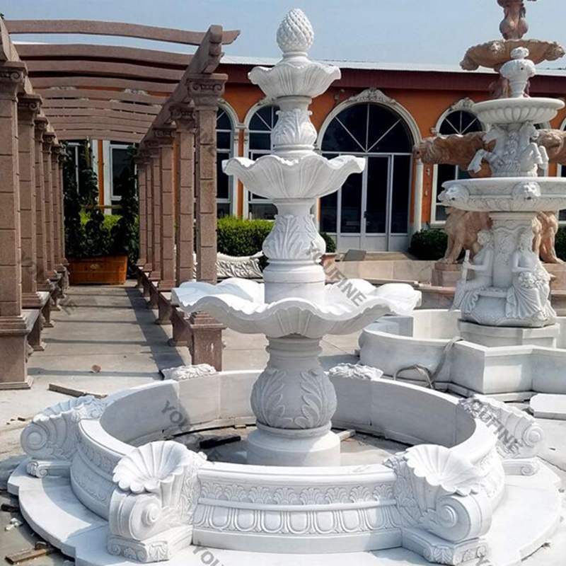 outdoor marble water fountain