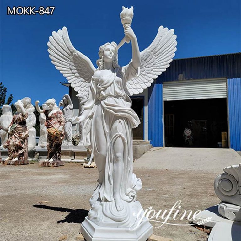 white marble angel statue