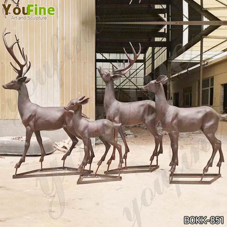 bronze deer statue