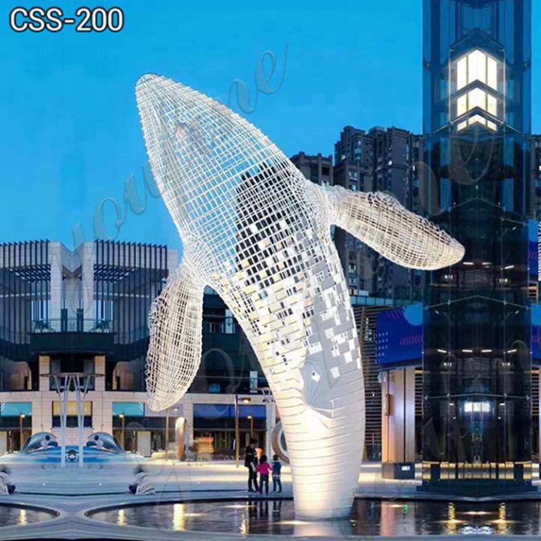 metal whale statue