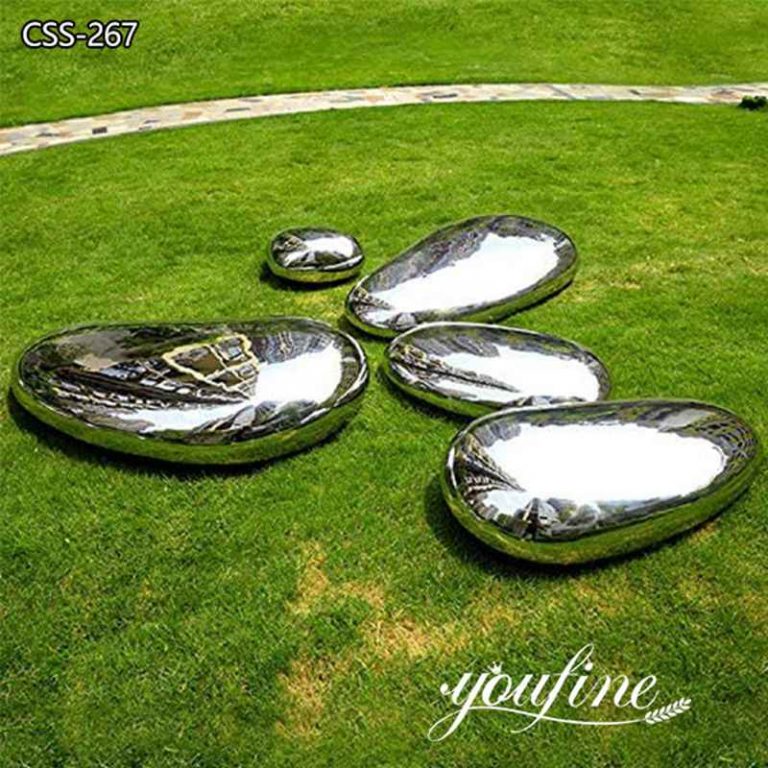 Mirror Stainless Steel Pebble Sculpture Lawn Decor Factory Supply CSS-267 (1)