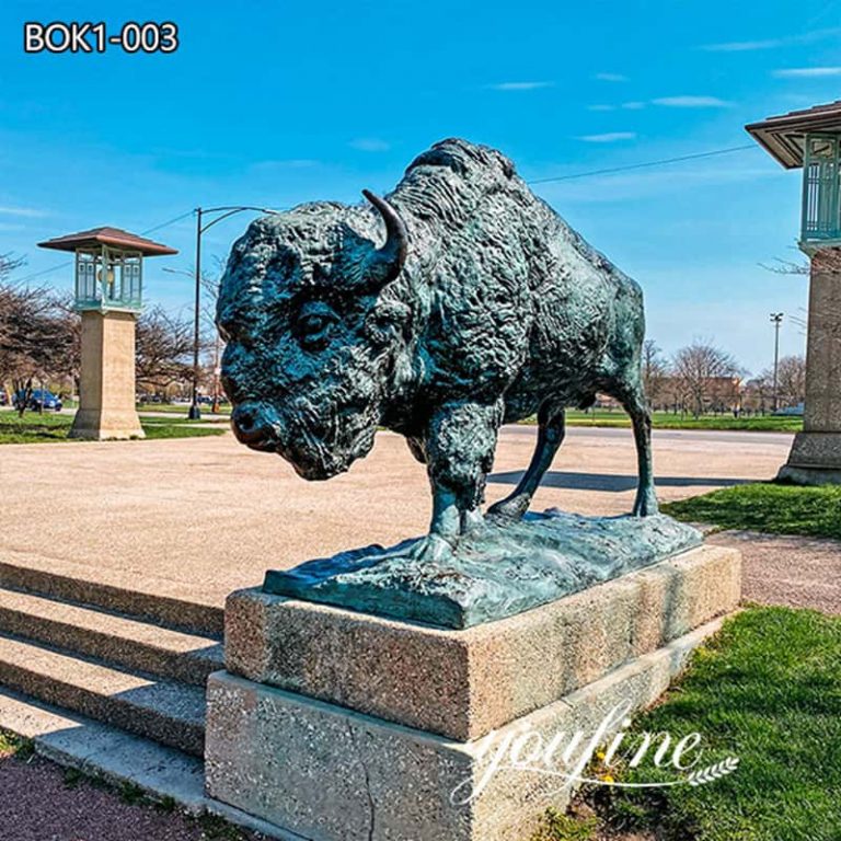 Superior Quality Bronze Bison Statue Park Decor Factory Supply BOK1-003 (2)