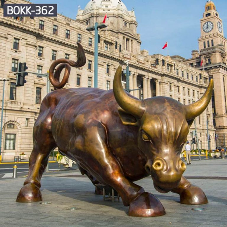 Large Outdoor Wall Street Bull Statue Bronze Animal Decoration Factory Supplier